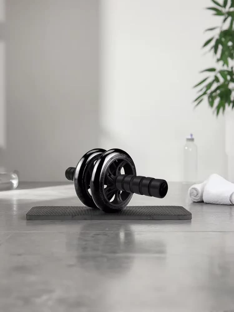 Dual Wheel Ab Roller for Men & Women, Abdominal Exercise Trainer with Non-Slip Handles, Home Gym Equipment