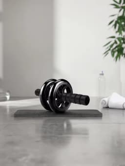 Dual Wheel Ab Roller for Men & Women, Abdominal Exercise Trainer with Non-Slip Handles, Home Gym Equipment