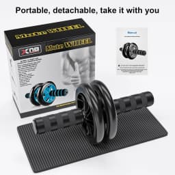 Dual Wheel Ab Roller for Men & Women, Abdominal Exercise Trainer with Non-Slip Handles, Home Gym Equipment