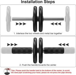 Dual Wheel Ab Roller for Men & Women, Abdominal Exercise Trainer with Non-Slip Handles, Home Gym Equipment