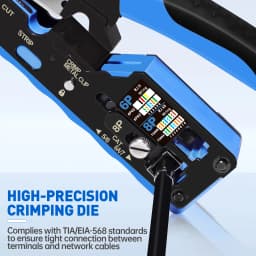 ZoeRax RJ45 CAT7 CAT6A Crimping Tool RJ45 Network Tool Kit for CAT6A CAT7 CAT5 CAT6 Connectors with Crimp Tool,Wire Stripper and Blades