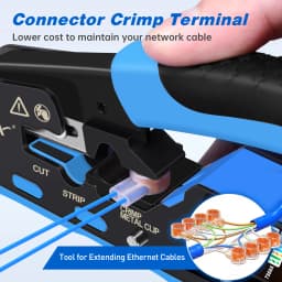 ZoeRax RJ45 CAT7 CAT6A Crimping Tool RJ45 Network Tool Kit for CAT6A CAT7 CAT5 CAT6 Connectors with Crimp Tool,Wire Stripper and Blades