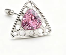 Trillion Cut Triangle Pink Loose Gemstone, Brilliant Faceted Sparkling Polished Pink Loose Stone for Ring Pendant Earrings Jewelry Making DIY Craft Gemstone Gift