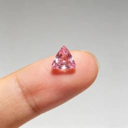 Trillion Cut Triangle Pink Loose Gemstone, Brilliant Faceted Sparkling Polished Pink Loose Stone for Ring Pendant Earrings Jewelry Making DIY Craft Gemstone Gift