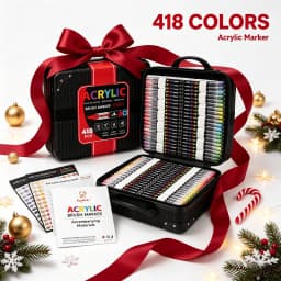 72/120/168/240/288/320/366/418 Colors Straight Liquid Acrylic Art Markers, Vivid Pigment, Paint Pens for Students, Artists & Hand-Painting Projects