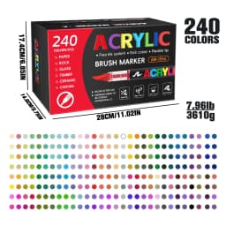 72/120/168/240/288/320/366/418 Colors Straight Liquid Acrylic Art Markers, Vivid Pigment, Paint Pens for Students, Artists & Hand-Painting Projects