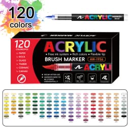 72/120/168/240/288/320/366/418 Colors Straight Liquid Acrylic Art Markers, Vivid Pigment, Paint Pens for Students, Artists & Hand-Painting Projects