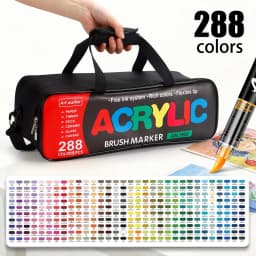 72/120/168/240/288/320/366/418 Colors Straight Liquid Acrylic Art Markers, Vivid Pigment, Paint Pens for Students, Artists & Hand-Painting Projects