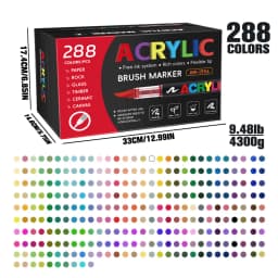 72/120/168/240/288/320/366/418 Colors Straight Liquid Acrylic Art Markers, Vivid Pigment, Paint Pens for Students, Artists & Hand-Painting Projects