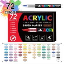 72/120/168/240/288/320/366/418 Colors Straight Liquid Acrylic Art Markers, Vivid Pigment, Paint Pens for Students, Artists & Hand-Painting Projects