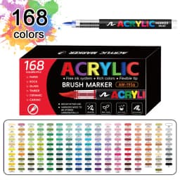 72/120/168/240/288/320/366/418 Colors Straight Liquid Acrylic Art Markers, Vivid Pigment, Paint Pens for Students, Artists & Hand-Painting Projects