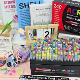 72/120/168/240/288/320/366/418 Colors Straight Liquid Acrylic Art Markers, Vivid Pigment, Paint Pens for Students, Artists & Hand-Painting Projects
