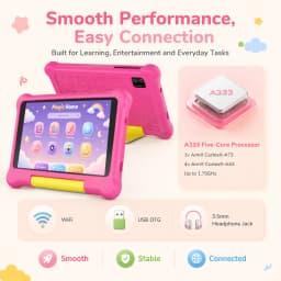 7 Inch Kids Tablet Full Set Android 15 24GB(3+21GB Virtual) 32GB ROM Five‑Core Processor 2800mAh WiFi Bluetooth5.4 With Headphone Writing Drawing Board Carry Bag Children Educational Learning Tablet