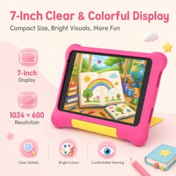 7 Inch Kids Tablet Full Set Android 15 24GB(3+21GB Virtual) 32GB ROM Five‑Core Processor 2800mAh WiFi Bluetooth5.4 With Headphone Writing Drawing Board Carry Bag Children Educational Learning Tablet