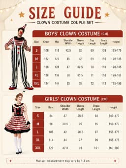 Couples Clown Costume for Men Women, Retro Circus Diamond Striped Clown Outfit Dress & Jumpsuit Set with Hat for Halloween Carnival Cosplay Party Fancy Dress