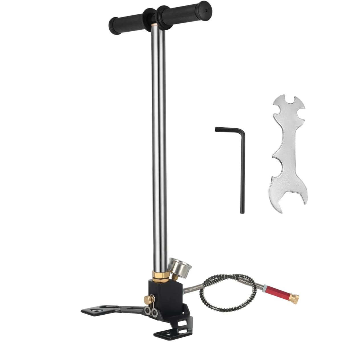 SucceBuy 3 Stage PCP Pump + Pressure Gauge 4500PSI Tire Kayak Ball Inflatable Rifle Air Gun Filling Stirrup High Pressure