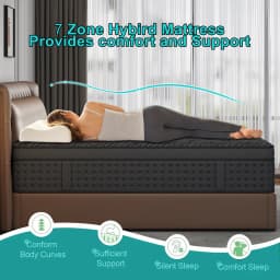 12 Inch Twin, Full, Queen, King, Mattress Memony Foam And Spring, Medium Firm Mattress for Cooling, Pressure Relief, Edge Support & Motion Isolation Box-Packed for Bedrooms, Guest Rooms And Hotels