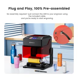 AlgoLaser Rotary Roller 2.0 Y-Axis Rotary Attachment 5-100mm 2 Adjustable Spacing Pre-assembled For Cylindrical Objects Fit for Algolaser MK2 MK3 Pixi and 95% Laser Engravers Craft Sculpture Tool