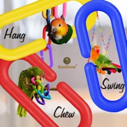 Rainbow C-Clips plastic chain links for bird swing climbing cage toys, multicolor, durable non-toxic plastic, easy DIY classroo