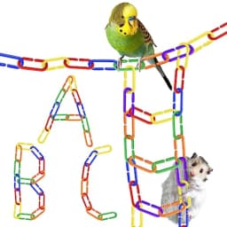Rainbow C-Clips plastic chain links for bird swing climbing cage toys, multicolor, durable non-toxic plastic, easy DIY classroo