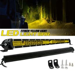 LED Light 22-Inch Yellow Light LED Off-Road Light Bar, Ultra-Thin and lightweight LED Light Bar, 12V 24V Off-Road Light, Combined Flood Beam Suitable for Tractor, Boat, Off-Road, 4x4 Truck, SUV, ATV Truck