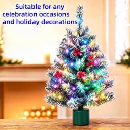 Bhony 360° Rotating Musical Christmas Tree With 35 Colorful LED Lights - 2FT Desktop Christmas Tree, USB/Battery Powered, With A Rotatable Base, Suitable For Home, Store, Classroom, Office, Party Decoration