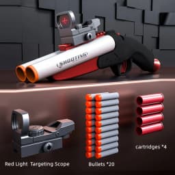Soft Bullet Toy Gun,Double Barrel Toy Foam Blaster Double Shoot Toy Shotgun with Shell Ejection for Teen Christmas Birthday Gift