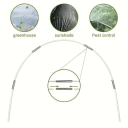 25/50 Garden Rings, Designed Specifically for Elevated Flower Beds and Planting Shelters, Using a 43inch Wide Tunnel Greenhouse Frame. These Rust-Resistant Fiberglass Support Rings Feature a Double-Layer Design and Include 16/32 Clips and 20/40 Connectors