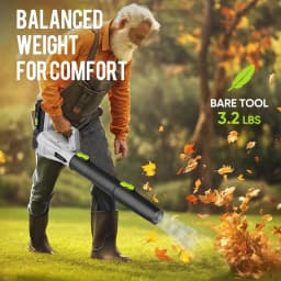 Deli 21V Cordless Leaf Blower 150MPH 600CFM with 2 Batteries and Charger Lightweight for Lawn Care Patio