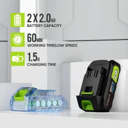 Deli 21V Cordless Leaf Blower 150MPH 600CFM with 2 Batteries and Charger Lightweight for Lawn Care Patio