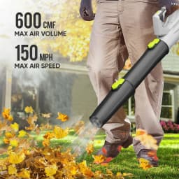 Deli 21V Cordless Leaf Blower 150MPH 600CFM with 2 Batteries and Charger Lightweight for Lawn Care Patio