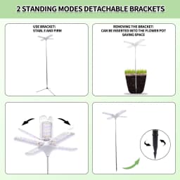 Grow Lights for Indoor Plants, 240 LEDs Full Spectrum Plant Light with Folding Wings, 3/9/12H Auto Timer, 10 Dimmable Levels, 3 Lighting Modes, Height Adjustable for Tall Large Plants, Vegetables