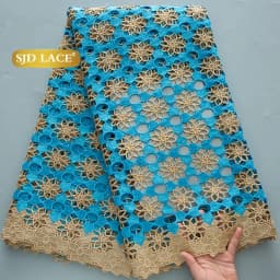 SJD LACE Cord Lace Fabric African Guipure 2026 Hot Sale Stones Nigerian Water Soluble Lace for Women Wedding Party DIY Dresses 4820