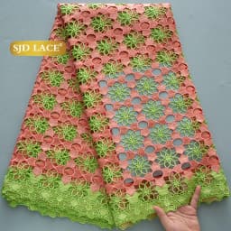 SJD LACE Cord Lace Fabric African Guipure 2026 Hot Sale Stones Nigerian Water Soluble Lace for Women Wedding Party DIY Dresses 4820