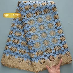 SJD LACE Cord Lace Fabric African Guipure 2026 Hot Sale Stones Nigerian Water Soluble Lace for Women Wedding Party DIY Dresses 4820