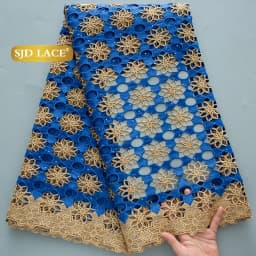 SJD LACE Cord Lace Fabric African Guipure 2026 Hot Sale Stones Nigerian Water Soluble Lace for Women Wedding Party DIY Dresses 4820