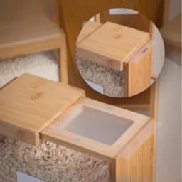 Food Dispenser Kitchen Organizer Bamboo Wood Sealed Pantry Storage Container for Pasta Cereals Rice Flour with Clear Acrylic Lid Transparent Sliding Lid Easy Organization