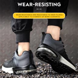 Men Steel Toe Work Shoes Impact Resistant Steel Toe Cap Lightweight Comfortable Industrial Safety Sneakers Wear Resistant Durable Construction Footwear Full Sizes Available for Women Men Ideal for Labor Day Father’s Day Gifting