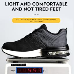 Men Steel Toe Work Shoes Impact Resistant Steel Toe Cap Lightweight Comfortable Industrial Safety Sneakers Wear Resistant Durable Construction Footwear Full Sizes Available for Women Men Ideal for Labor Day Father’s Day Gifting
