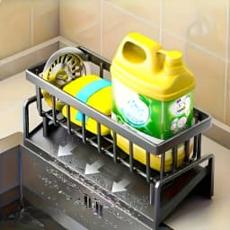 Effective Draining Kitchen Sponge Shelf, Soap Holder, Stainless Steel Material Is More Sturdy, Slope Design Is Free From Water Accumulation, Towel Independent Rack Effective Anti-Mold, Kitchen Storage