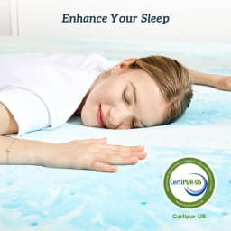 2 Inch Cooling Gel Swirl Memory Foam Mattress Topper Slow Rebound Orthopedic Bed Pad Back Pain Relief Soft Breathable Sleeping Mat for Student Dormitory Hotel Home Bedroom Double Bed Mattress