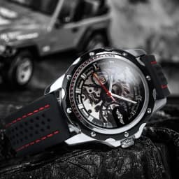 WINNER Business Watch for Men Fashion Skeleton Automatic Mechanical Watches Top Brand Luxury Rubber Strap Classic Sports Mens Wristwatches