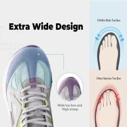 FitVille Women's Extra Wide Width Walking Running Sneakers, Breathable Light Non-Slip Orthopedic Athletic Shoes for Flat Feet, Plantar Fasciitis & Heel Pain Relief