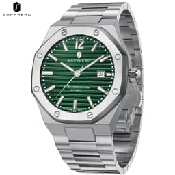 SAPPHERO Men's Automatic Watch Stainless Steel Luxury Sport Wristwatch 50M Waterproof Date Display Business Casual Elegant Durable Mechanical Watch for Men Daily Wear Office Travel Gift