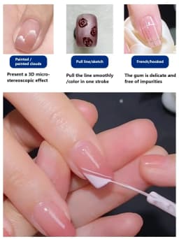 12 Colors Gel Liner Nail Polish Kit, 2in1 Ultra-fine Brush UV Gel, Line Art Drawing for Home Salon Nail Art DIY Use