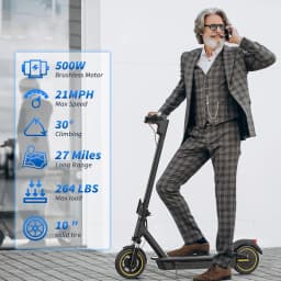 Electric Scooter, 500W Powerful Motor & 22MPH Top Speed, 28 Miles Range, Folding E Scooter with Dual Braking for Teens and Adults