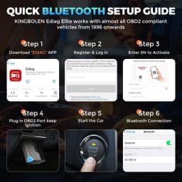 Kingbolen Ediag Elite OBD2 Scanner Bluetooth Lifetime Update,PK ELM327,All System OBD2 Diagnostic Tool with 15 Resets for iOS & Android, CANFD Protocol, Autoauth for FCA SGW Cost-effective Diagnostic Scan Tool