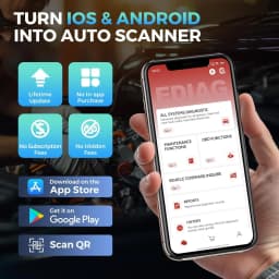 Kingbolen Ediag Elite OBD2 Scanner Bluetooth Lifetime Update,PK ELM327,All System OBD2 Diagnostic Tool with 15 Resets for iOS & Android, CANFD Protocol, Autoauth for FCA SGW Cost-effective Diagnostic Scan Tool