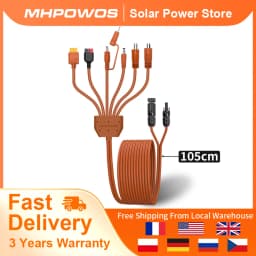 MHPOWOS 7-in-1 Solar Panel Connector Extension Line Solar Photovoltaic Panel Adaptor Cable Connector Battery Plate Assembly