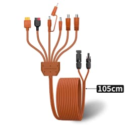 MHPOWOS 7-in-1 Solar Panel Connector Extension Line Solar Photovoltaic Panel Adaptor Cable Connector Battery Plate Assembly
